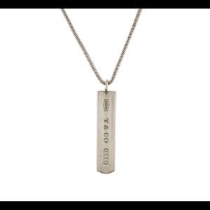 Sterling Silver Tiffany & Co Bar Pendant Necklace